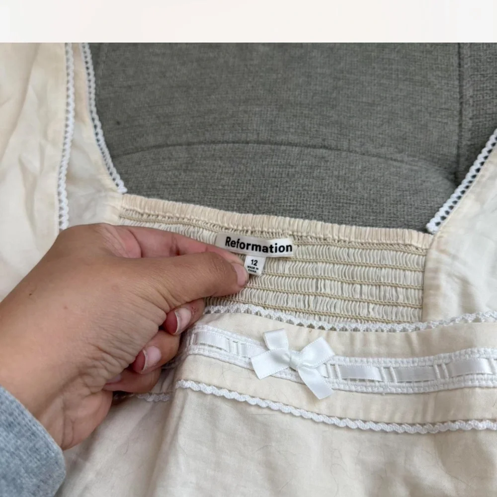 Reformation Amalie Top in cream